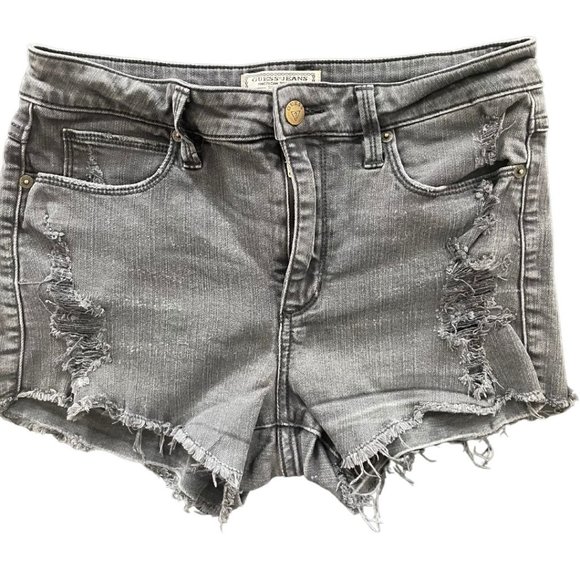 Guess Jeans Distressed Denim Short - Size 27 - Picture 1 of 2